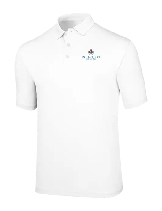 Callaway Opti-Dri White Chev Polo w/Integration Health Logo