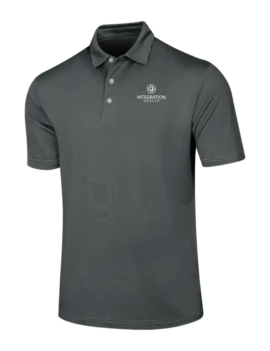 Callaway Black Fine Line Stripe Polo w/Integration Health Logo