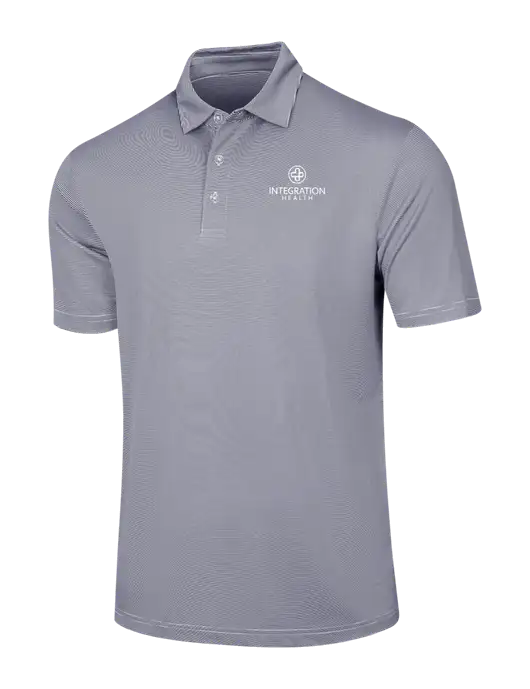 Callaway Navy Fine Line Stripe Polo w/Integration Health Logo