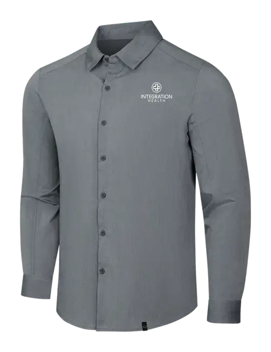 OGIO Medium Grey Heather Commuter Woven Shirt w/Integration Health Logo