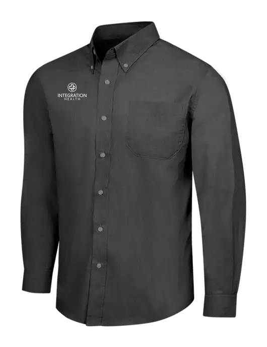 Soft Black Crosshatch Easy Care Shirt w/Integration Health Logo