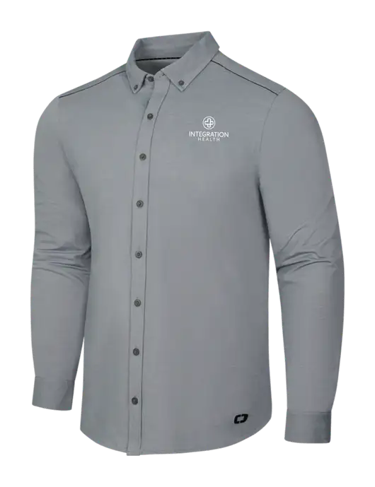 OGIO Medium Grey Heather Modern Code Stretch Button-Up Shirt w/Integration Health Logo