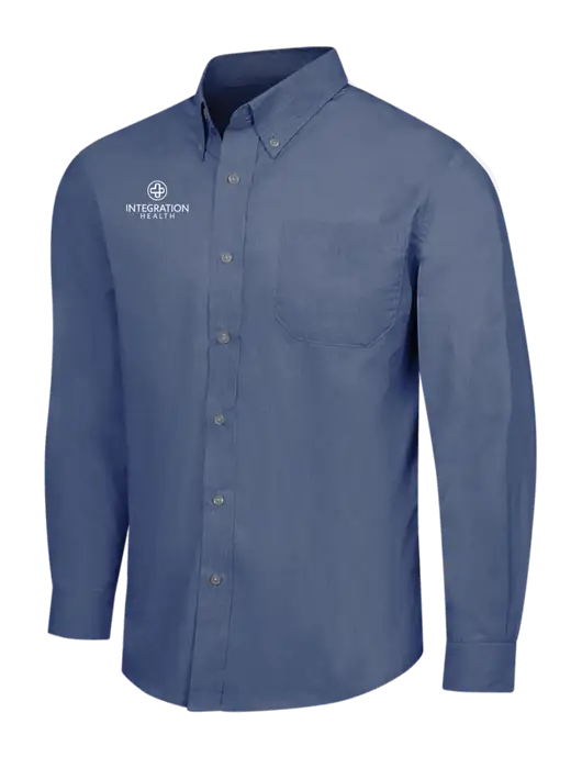 Light Navy Crosshatch Easy Care Shirt w/Integration Health Logo