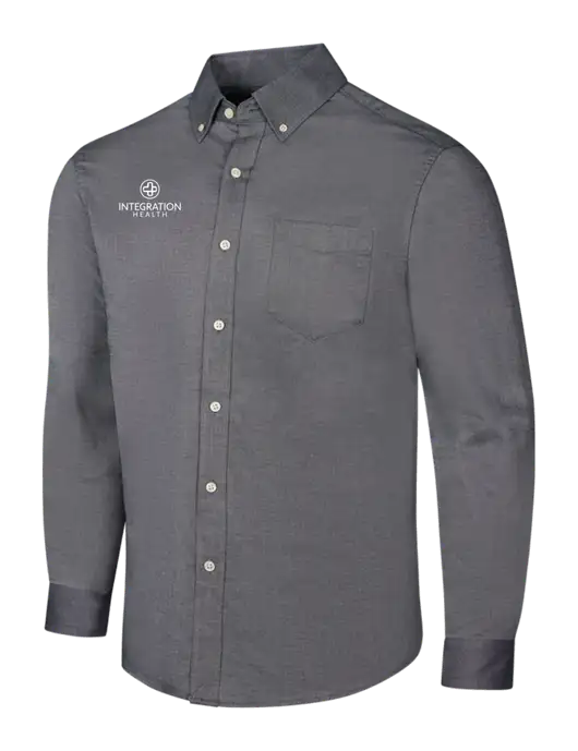 Dark Grey SuperPro Oxford Shirt w/Integration Health Logo