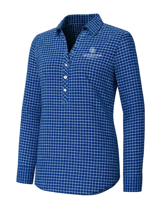 Womens Navy/White City Stretch Shirt w/Integration Health Logo
