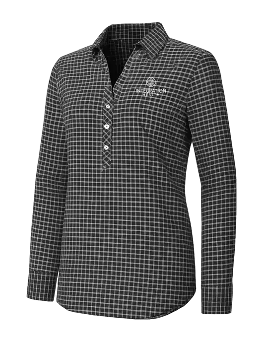 Womens Dark Grey/White City Stretch Shirt w/Integration Health Logo