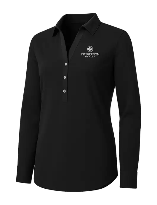 Womens Black City Stretch Shirt w/Integration Health Logo