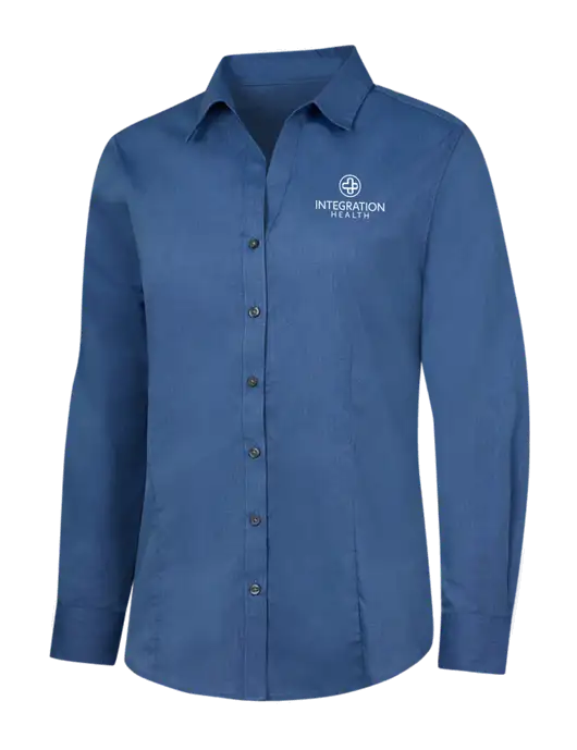 Light Navy Womens Crosshatch Easy Care Shirt w/Integration Health Logo