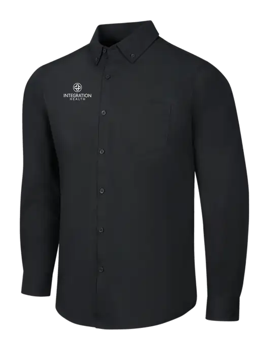 Black Long Sleeve Carefree Poplin Shirt w/Integration Health Logo