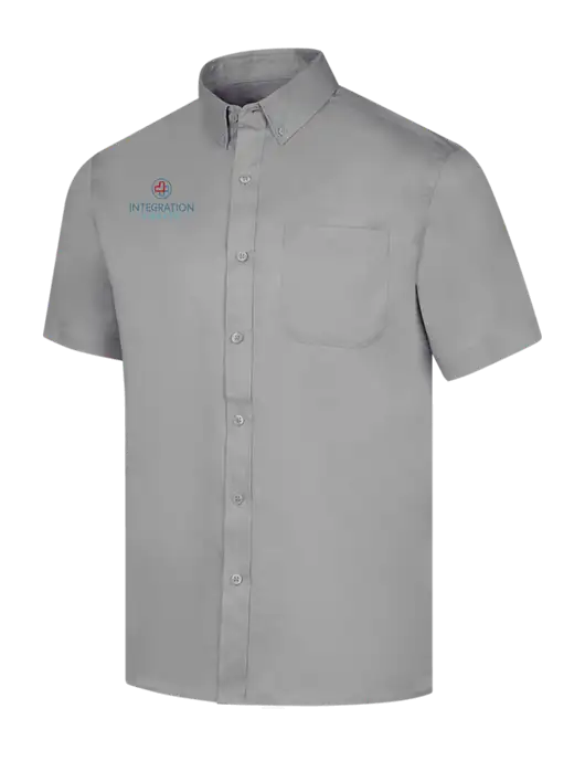 Short Sleeve Light Grey Superpro React Twill Shirt w/Integration Health Logo