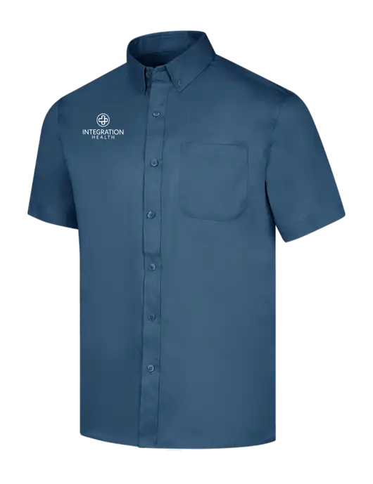 Short Sleeve Light Navy Superpro React Twill Shirt w/Integration Health Logo