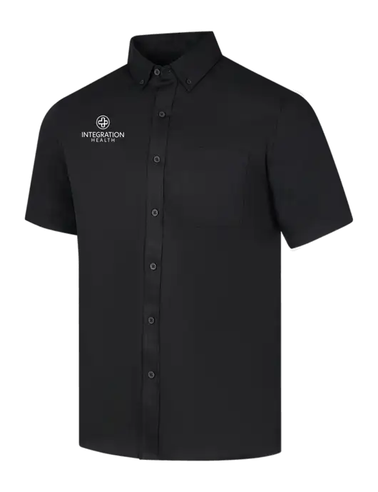 Short Sleeve Deep Black Superpro React Twill Shirt w/Integration Health Logo