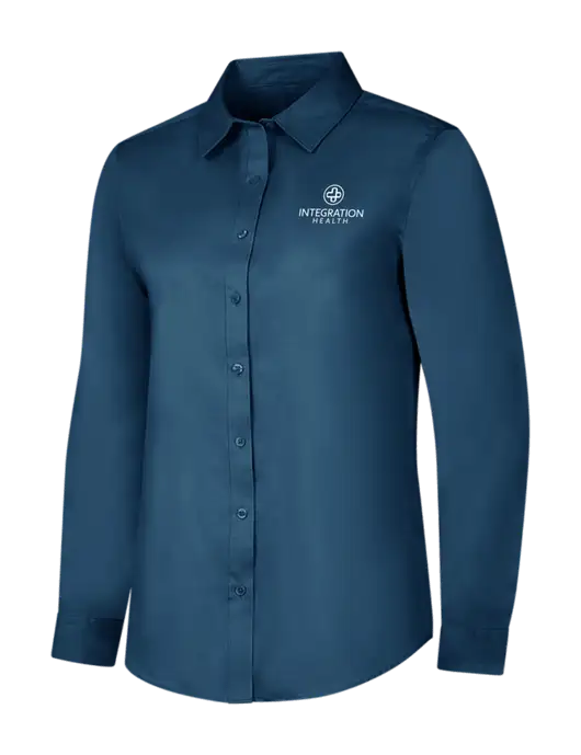Light Navy Womens Long Sleeve Superpro React Twill Shirt w/Integration Health Logo