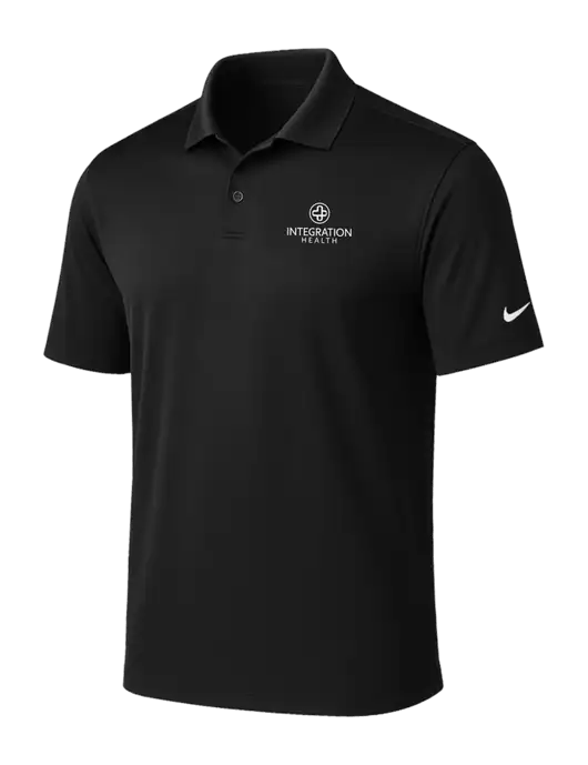 NIKE Black Victory Solid Polo w/Integration Health Logo