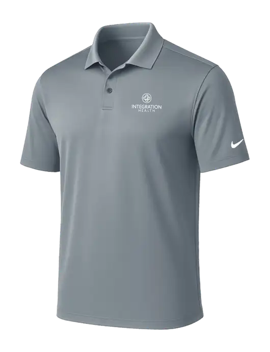 NIKE Medium Grey Victory Solid Polo w/Integration Health Logo