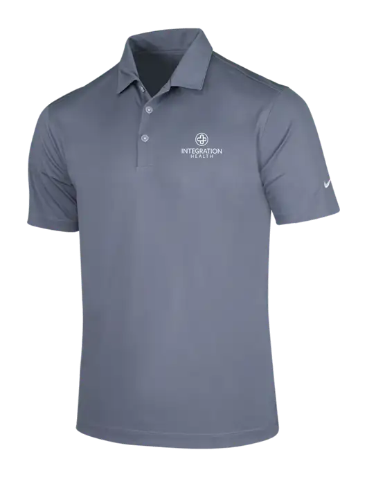 NIKE Medium Grey Dri-Fit Vertical Mesh Polo w/Integration Health Logo