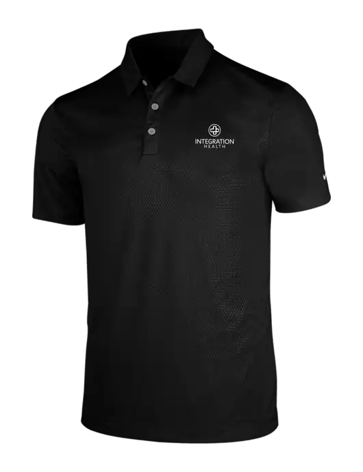 NIKE Black Dri-Fit Embossed Tri-Blade Polo w/Integration Health Logo