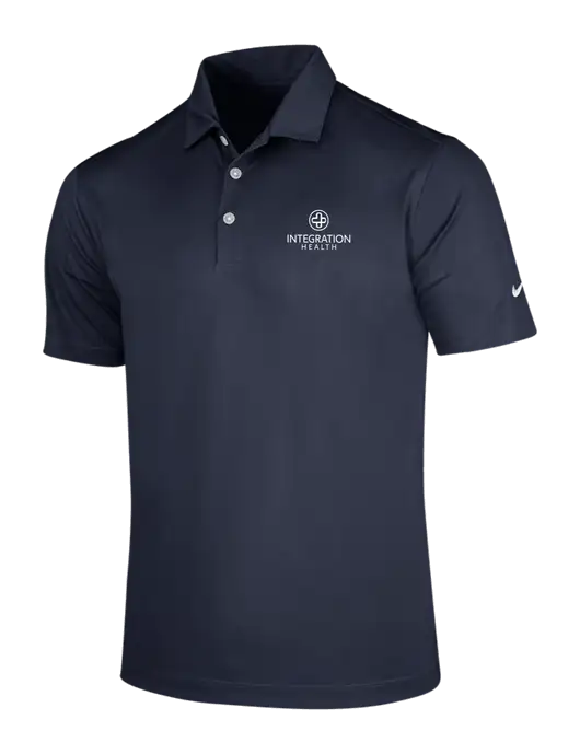 NIKE Dark Navy Dri-Fit Vertical Mesh Polo w/Integration Health Logo