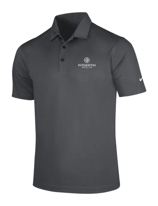 NIKE Dark Grey Dri-Fit Vertical Mesh Polo w/Integration Health Logo