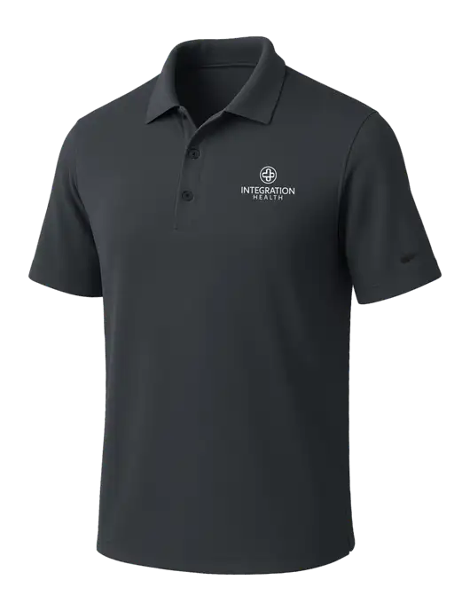 NIKE Dark Grey Dri-Fit Micro Pique Polo w/Integration Health Logo