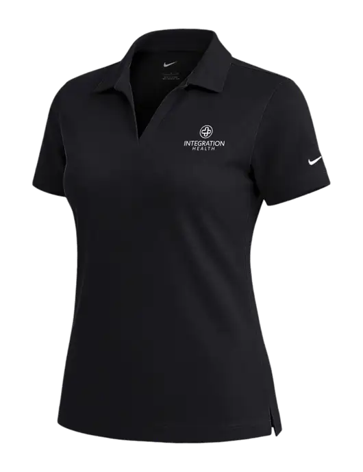 NIKE Black Womens Dri-Fit Micro Pique Polo w/Integration Health Logo