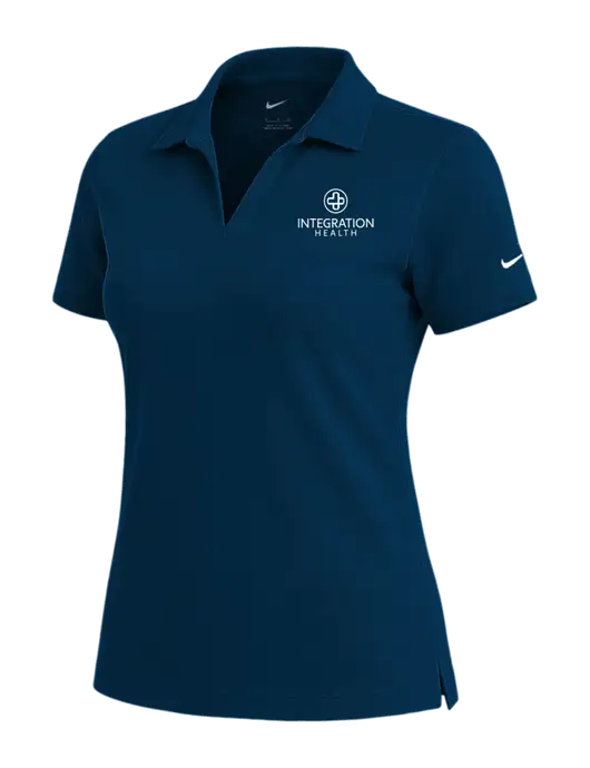 NIKE Navy Womens Dri-Fit Micro Pique Polo w/Integration Health Logo