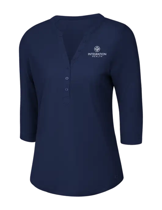 OGIO Navy Jewel Henley w/Integration Health Logo