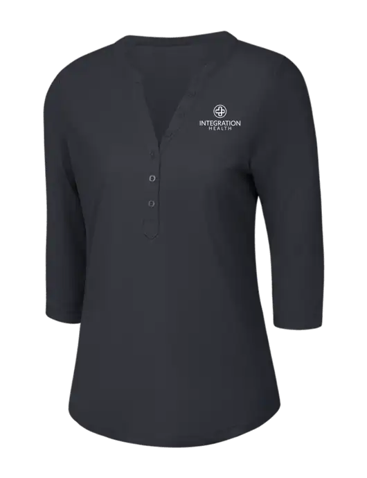 OGIO Charcoal Grey Jewel Henley w/Integration Health Logo