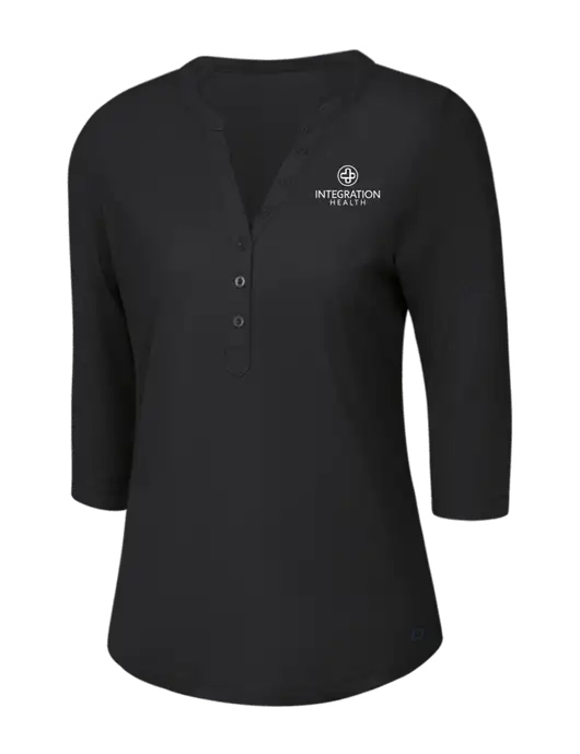 OGIO Blacktop Jewel Henley w/Integration Health Logo