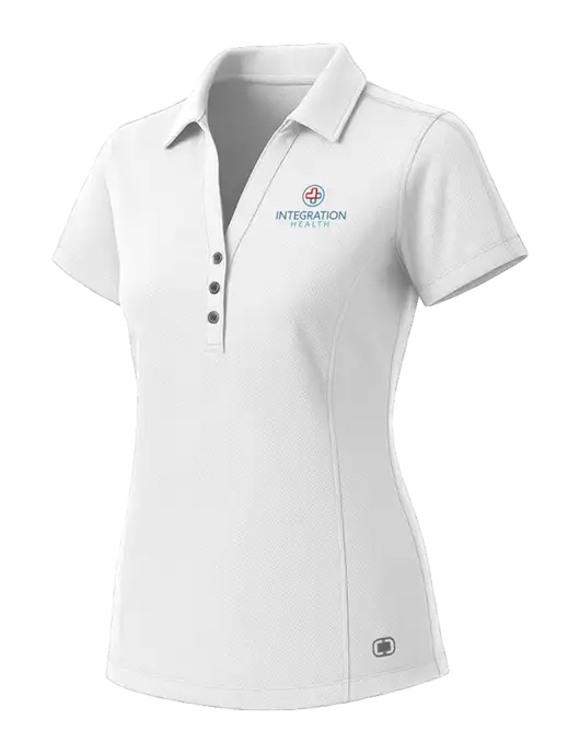 OGIO Womens White ONYX Polo w/Integration Health Logo
