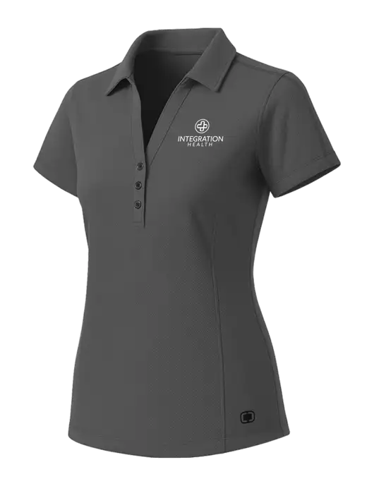 OGIO Womens Medium Grey ONYX Polo w/Integration Health Logo