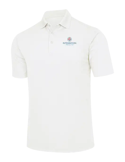 White Micropique Sport-Wick Polo w/Integration Health Logo