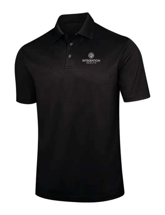 Black Performance Fine Jacquard Polo w/Integration Health Logo