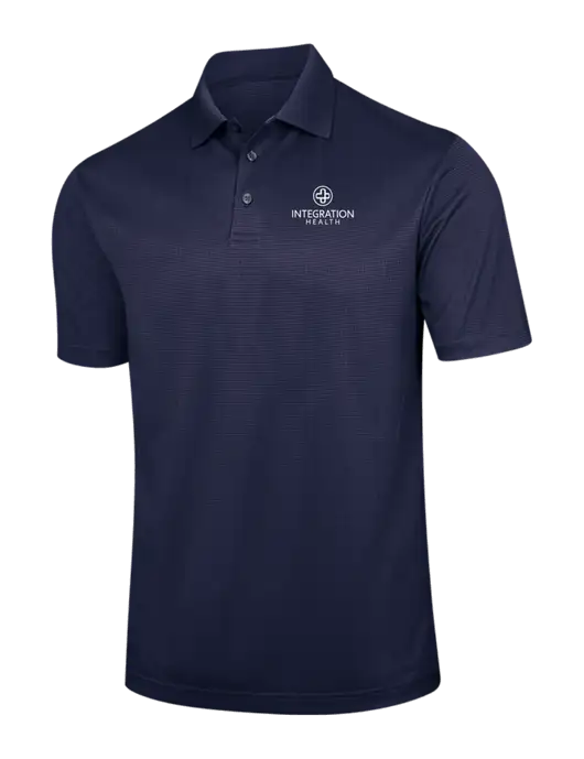 Navy Performance Fine Jacquard Polo w/Integration Health Logo