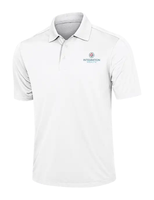 White Diamond Textured Jacquard Polo w/Integration Health Logo