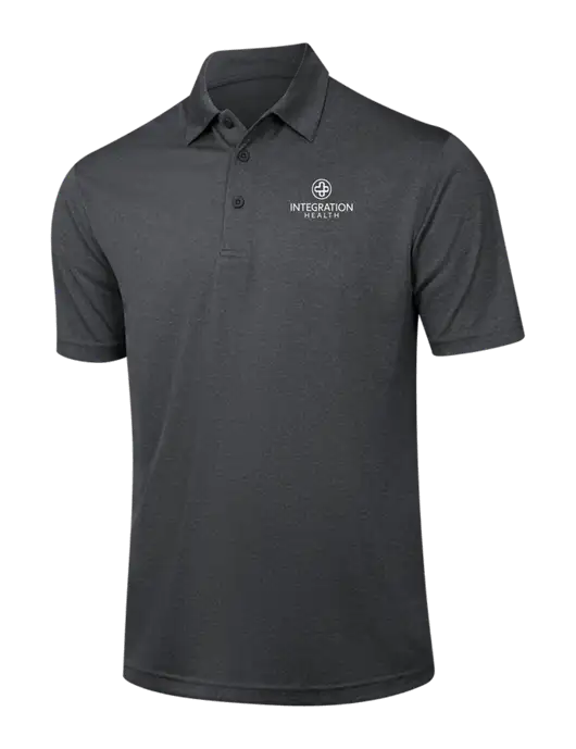 Dark Grey Heather Contender Polo w/Integration Health Logo