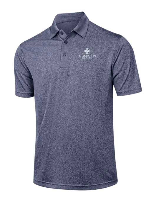Navy Heather Contender Polo w/Integration Health Logo