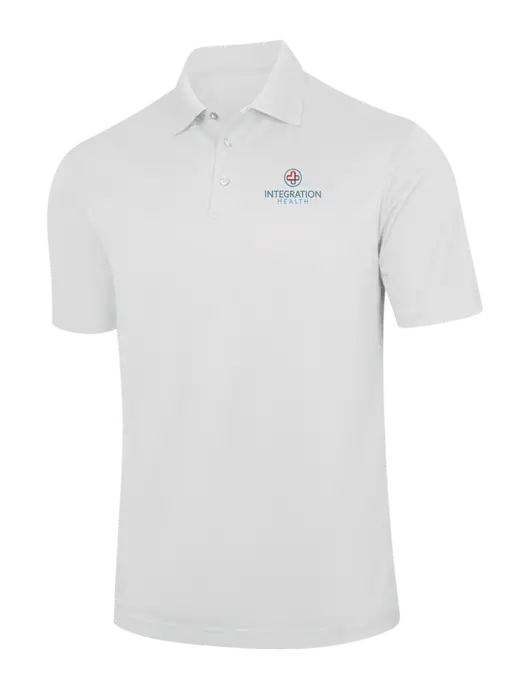 White Performance Fine Jacquard Polo w/Integration Health Logo