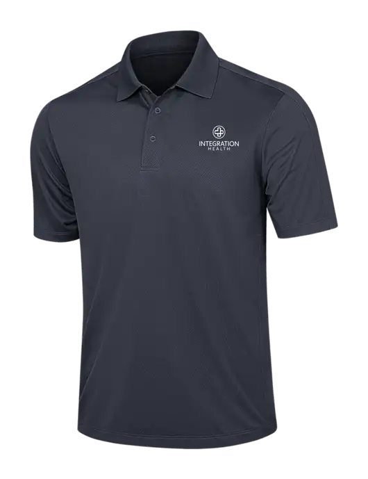 Dark Grey Diamond Textured Jacquard Polo w/Integration Health Logo