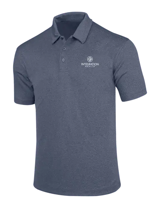 True Navy Trace Heather Polo w/Integration Health Logo