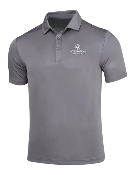 Dark Smoke Grey Posi-UV Pro Polo w/Integration Health Logo