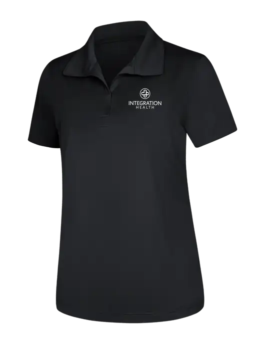 Womens Black Micropique Sport-Wick Polo w/Integration Health Logo