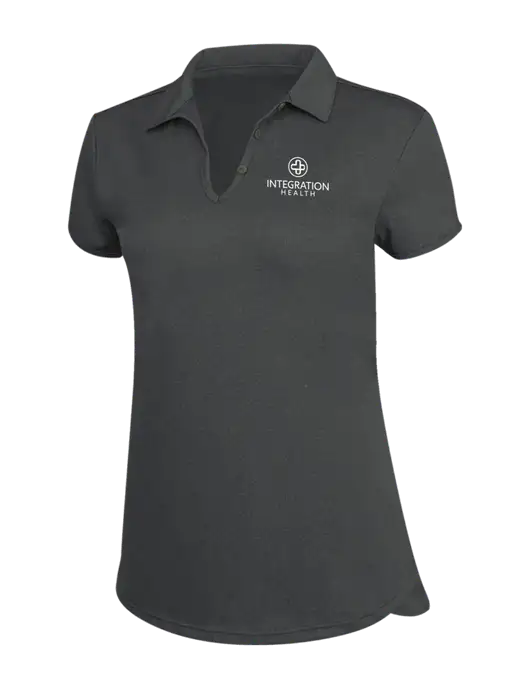 Womens Charcoal Trace Heather Polo w/Integration Health Logo