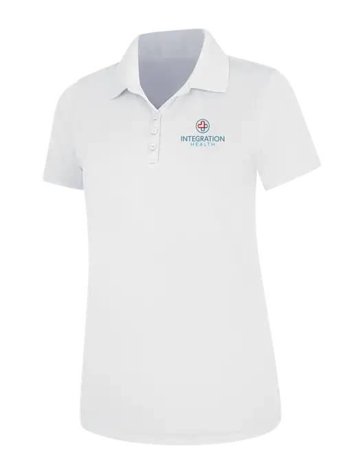 White Womens Dry Zone UV Mesh Polo w/Integration Health Logo