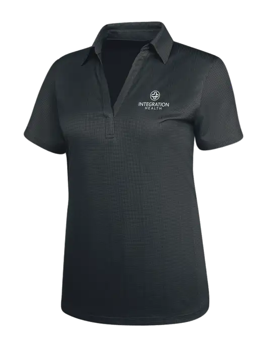 Dark Grey Womens Performance Fine Jacquard Polo w/Integration Health Logo