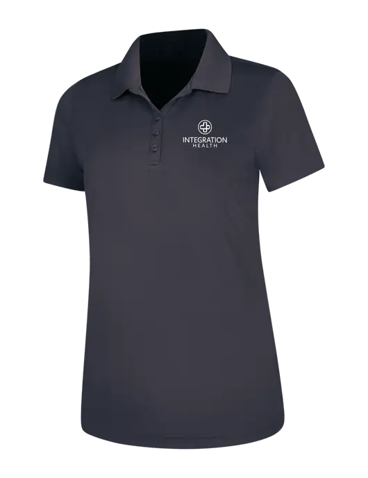 Dark Grey Womens Dry Zone UV Mesh Polo w/Integration Health Logo
