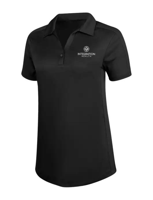 Womens Black Diamond Jacquard Polo w/Integration Health Logo