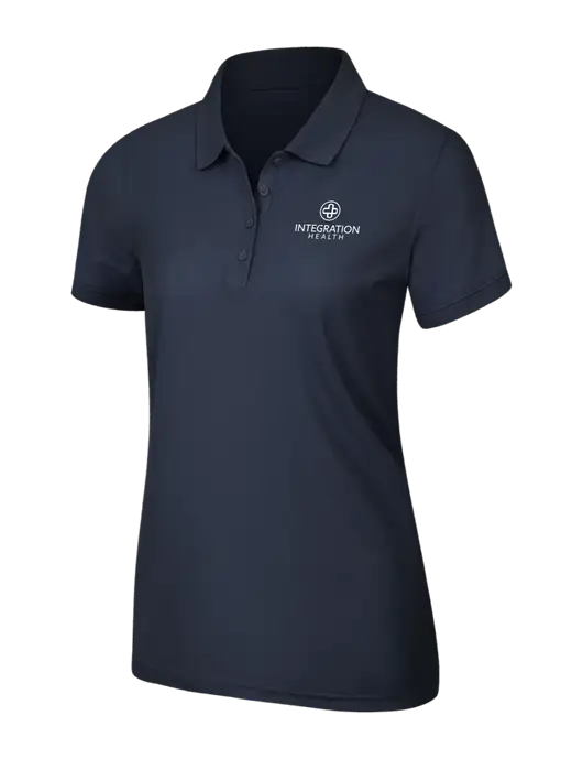 Navy Blue Womens Core Classic Pique Polo w/Integration Health Logo