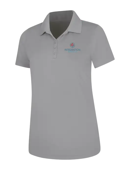Light Grey Womens Dry Zone UV Mesh Polo w/Integration Health Logo