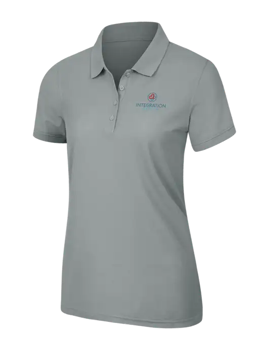 Light Grey Womens Core Classic Pique Polo w/Integration Health Logo